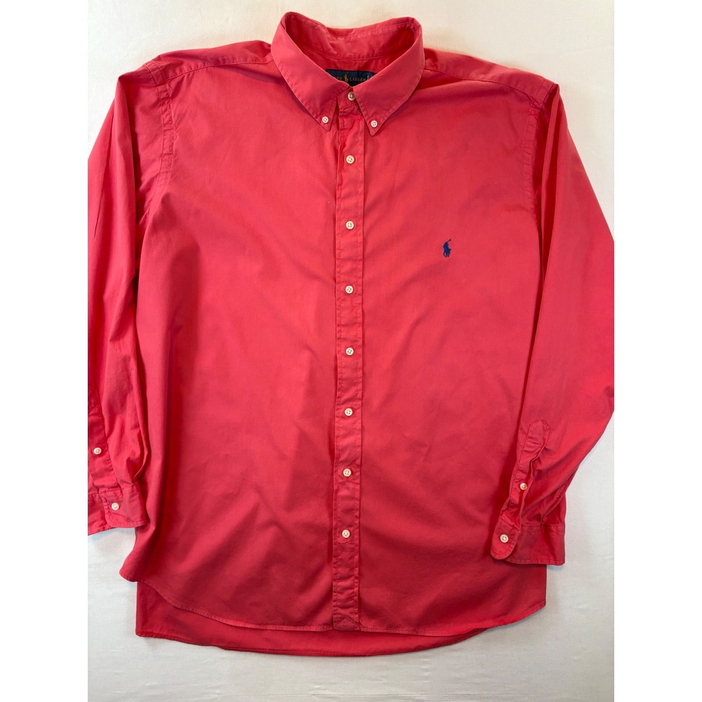 Polo Ralph Lauren Mens 2XB Coral Pink Feather Weight Twill Button Down Shirt